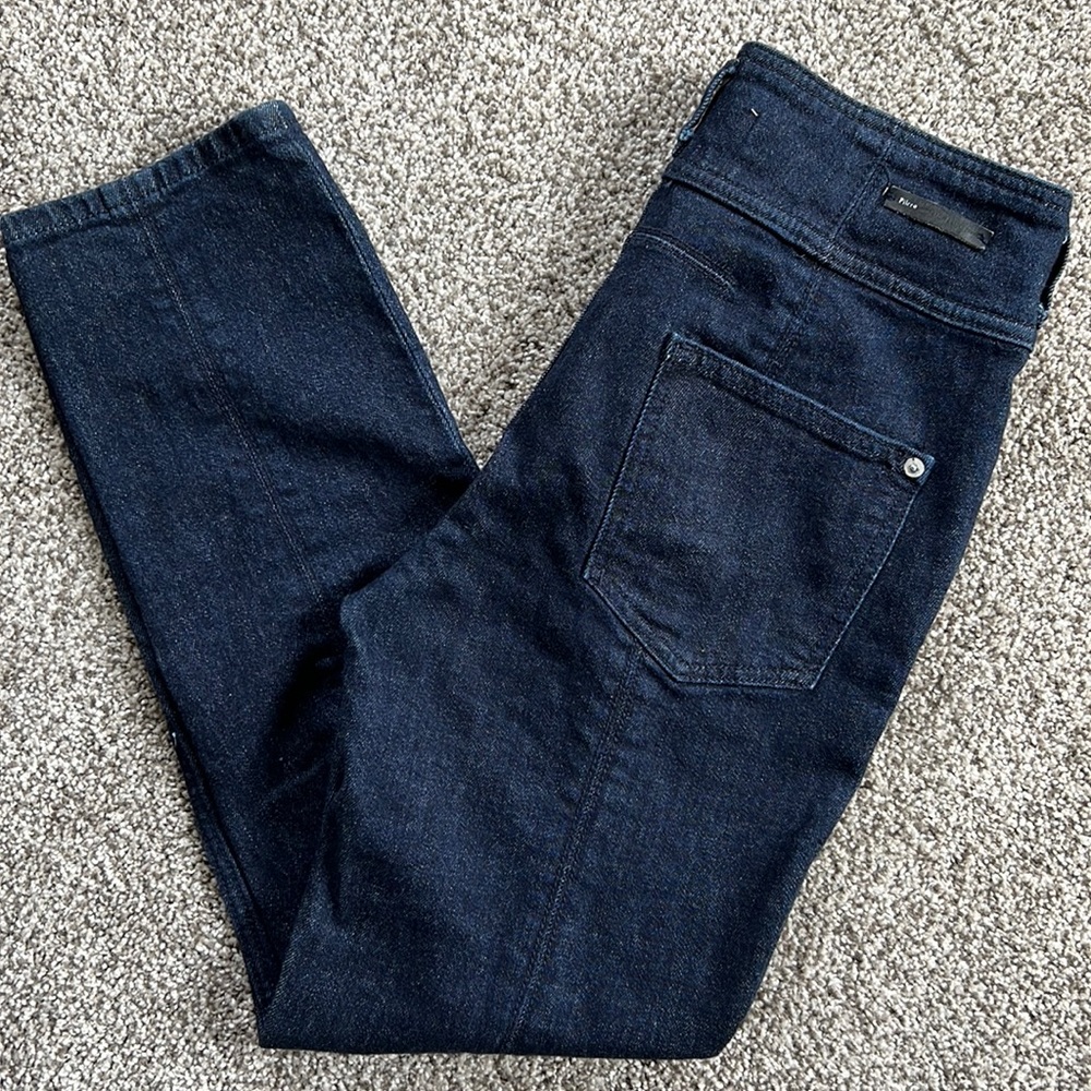 Pilcro & the Letterpress by Anthropologie Dark Wash Skinny Straight Jeans Sz 28